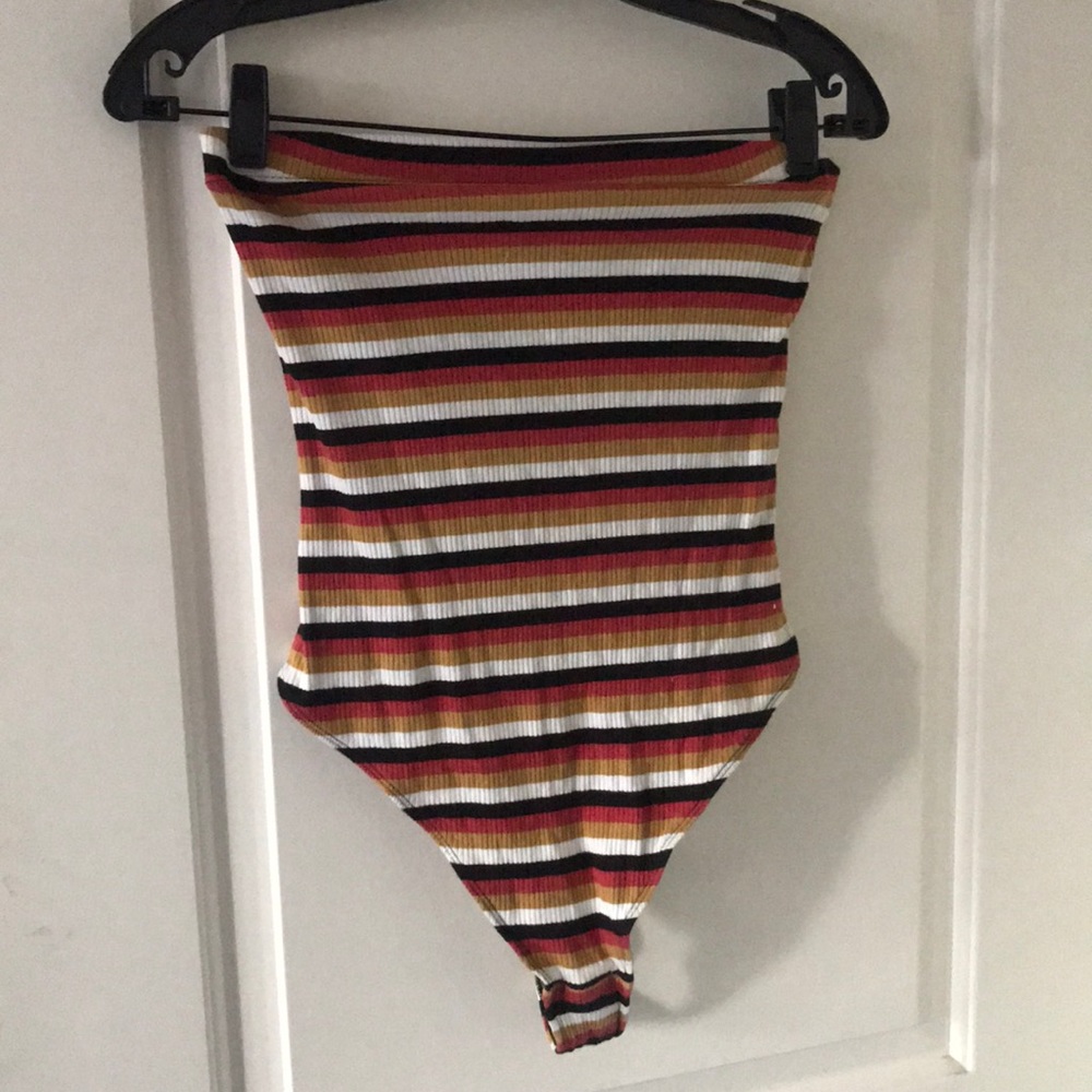 Urban Outfitters Striped Strapless Bodysuit